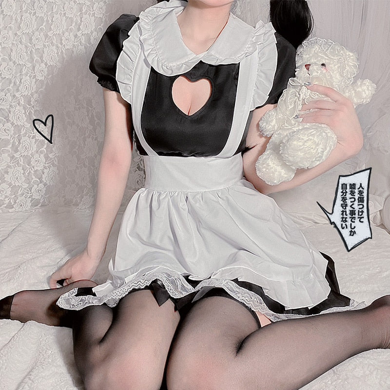 Sweet Lolita Sexy Lingerie Dress Japanese Maid Costume Anime Cosplay Kawaii Coffee Bar Uniform Maids Outfit for Women Roleplay