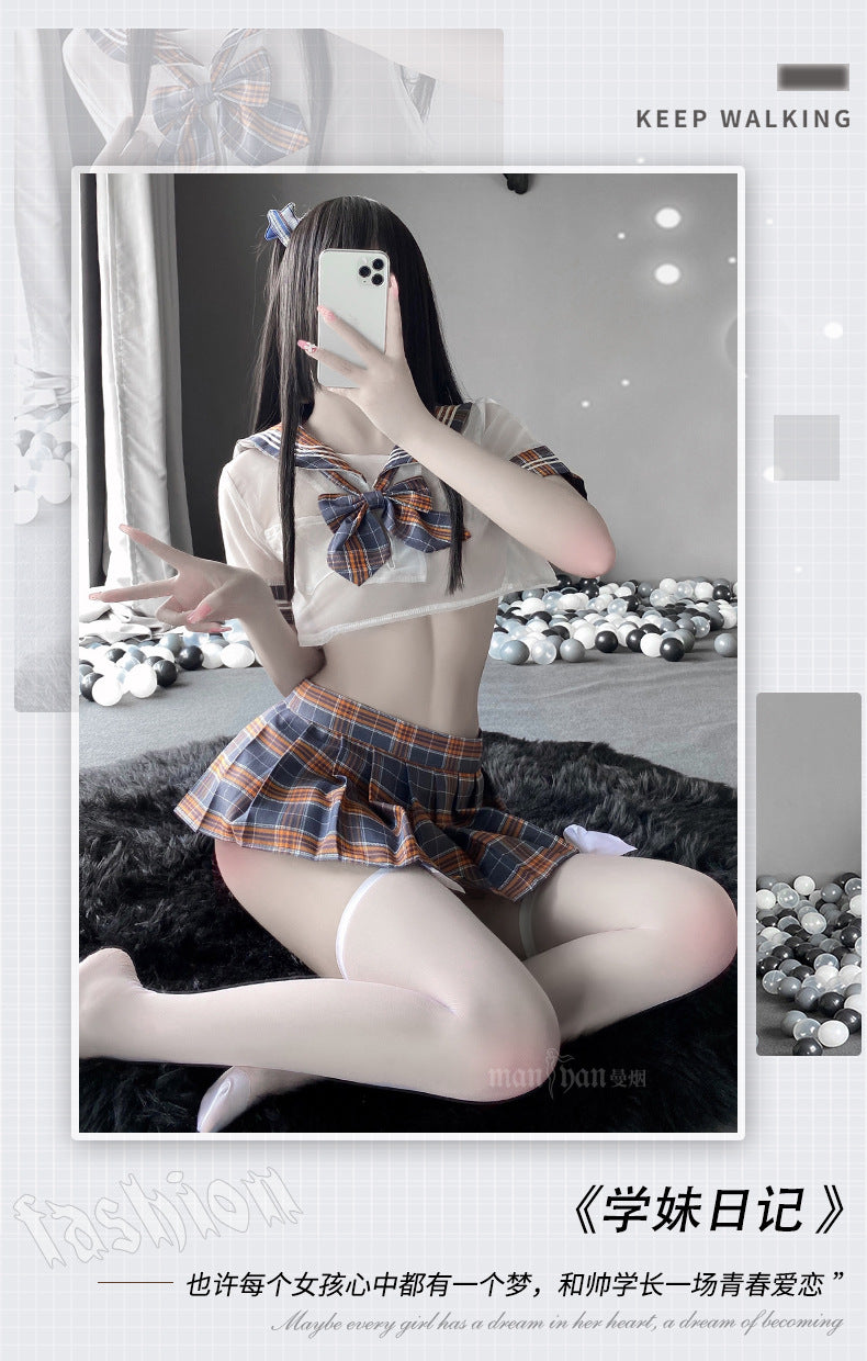 Sexy Japanese School Girl Ddlg Dress Mini Skirt Roleplay Costume Erotic Lingerie Sexy Cosplay JK Student Uniform