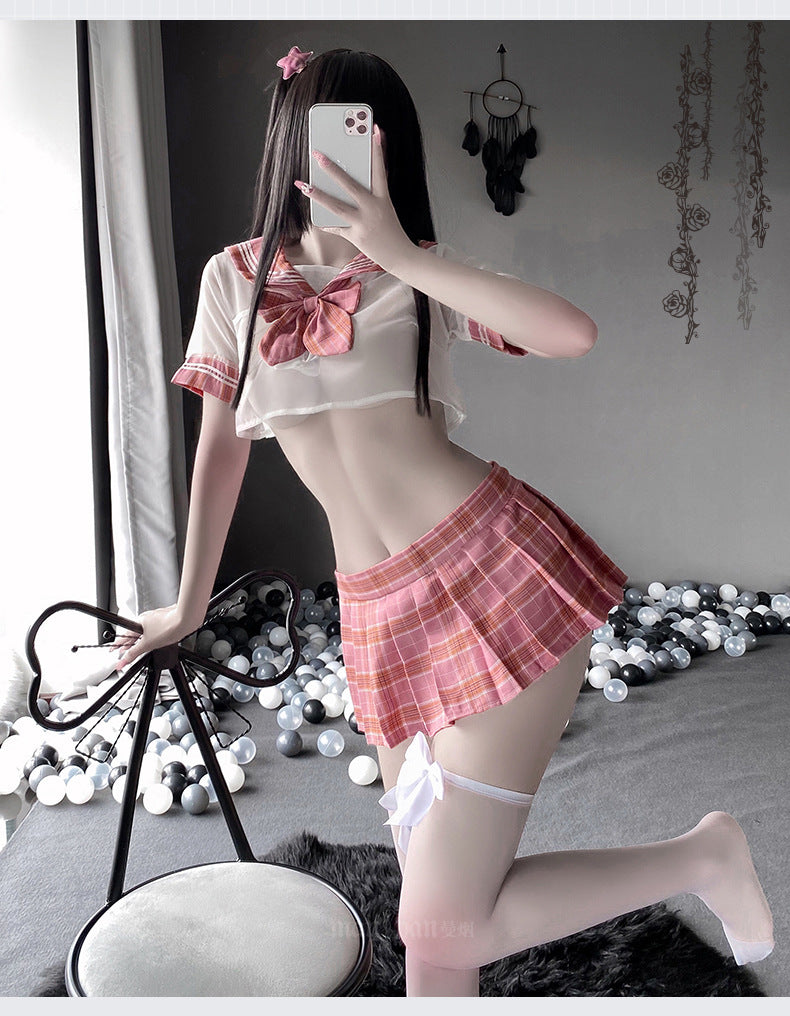 Sexy Japanese School Girl Ddlg Dress Mini Skirt Roleplay Costume Erotic Lingerie Sexy Cosplay JK Student Uniform