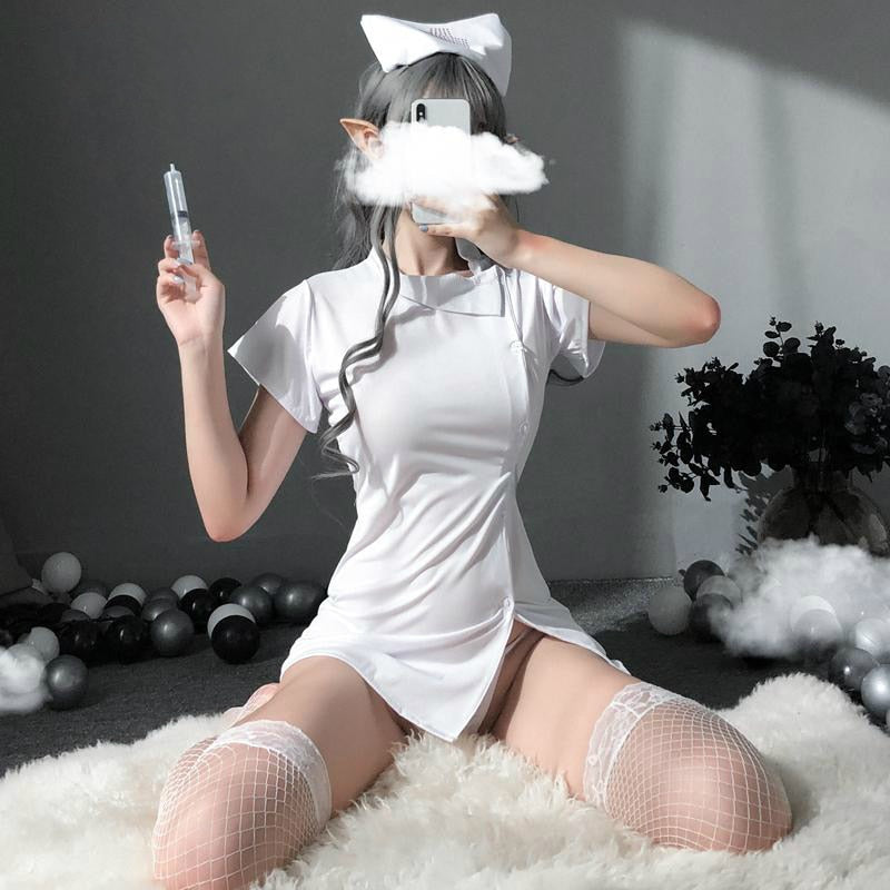 Japanese Maid School Girl Pink White Kawaii Doctor Roleplay Outfit for Woman Nurse Cosplay Costume Women Sexy Cosplay Lingerie