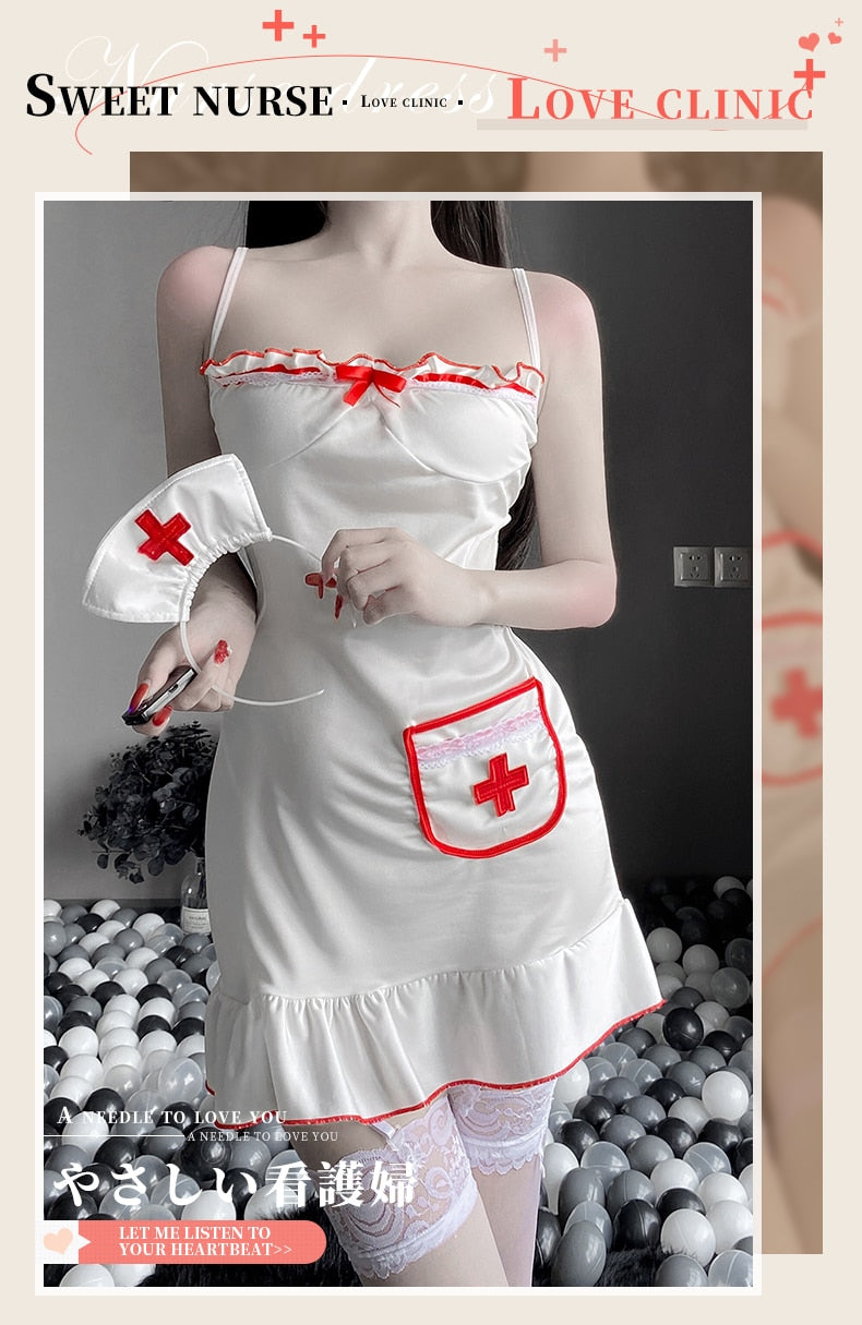 Japanese Sexy Lingerie Clinic Hot Nurse Cosplay Uniform Anime Temptation Fancy Nursing Dress Passion Outfit