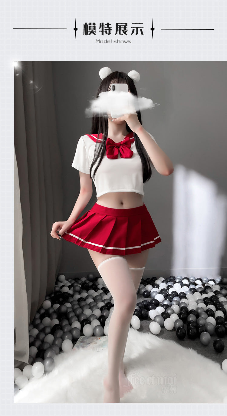 School Girl Japanese Sailor JK Uniform Costumes Baby Doll Women Sexy Cosplay Lingerie Student Outfit with Miniskirt Cheerleader