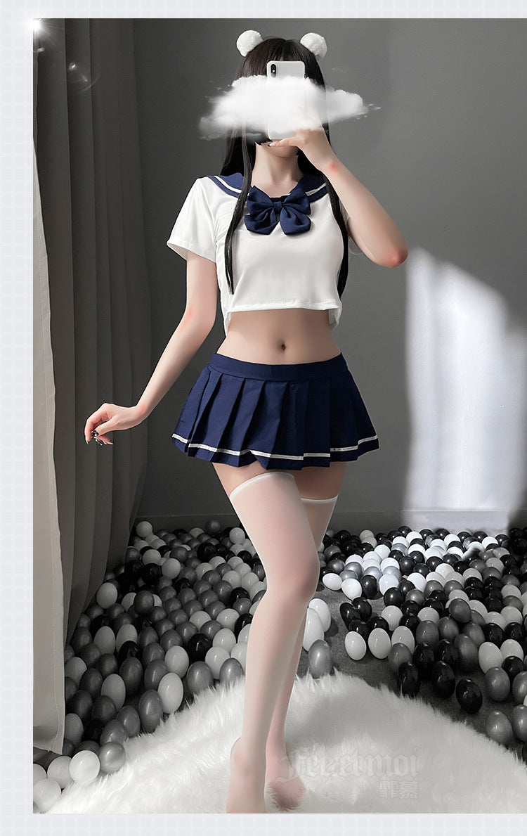 School Girl Japanese Sailor JK Uniform Costumes Baby Doll Women Sexy Cosplay Lingerie Student Outfit with Miniskirt Cheerleader