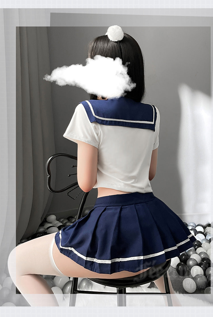 School Girl Japanese Sailor JK Uniform Costumes Baby Doll Women Sexy Cosplay Lingerie Student Outfit with Miniskirt Cheerleader