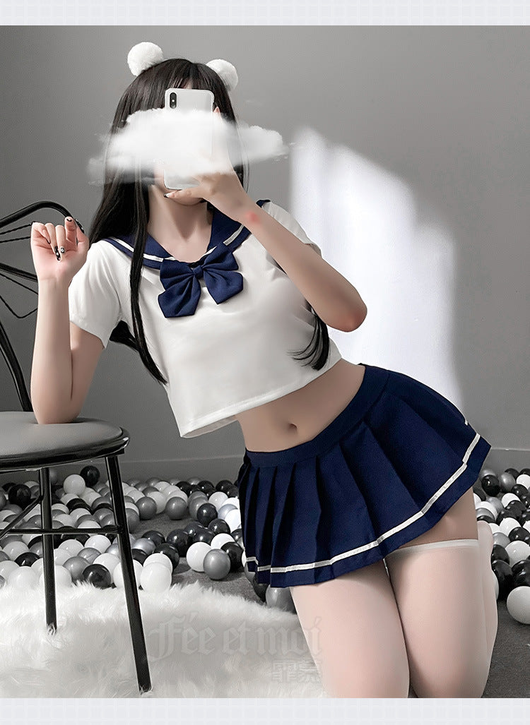School Girl Japanese Sailor JK Uniform Costumes Baby Doll Women Sexy Cosplay Lingerie Student Outfit with Miniskirt Cheerleader