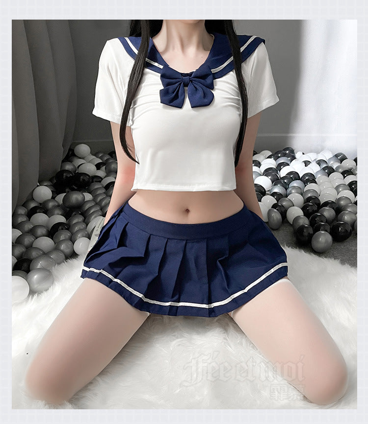 School Girl Japanese Sailor JK Uniform Costumes Baby Doll Women Sexy Cosplay Lingerie Student Outfit with Miniskirt Cheerleader