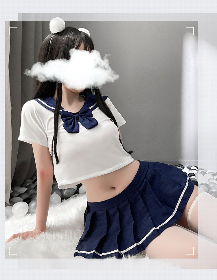 School Girl Japanese Sailor JK Uniform Costumes Baby Doll Women Sexy Cosplay Lingerie Student Outfit with Miniskirt Cheerleader