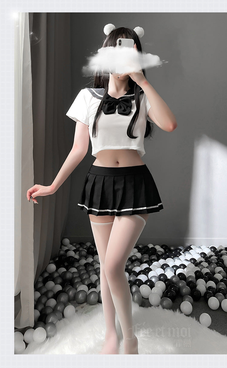 School Girl Japanese Sailor JK Uniform Costumes Baby Doll Women Sexy Cosplay Lingerie Student Outfit with Miniskirt Cheerleader