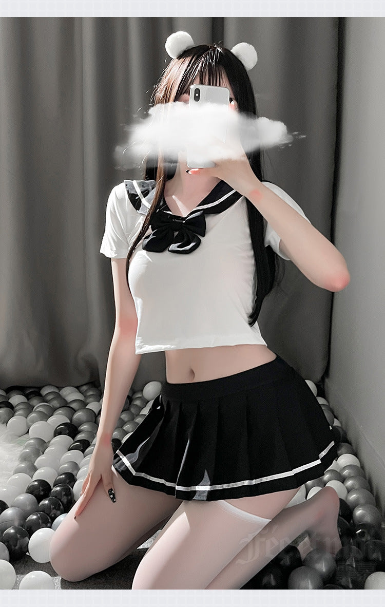 School Girl Japanese Sailor JK Uniform Costumes Baby Doll Women Sexy Cosplay Lingerie Student Outfit with Miniskirt Cheerleader