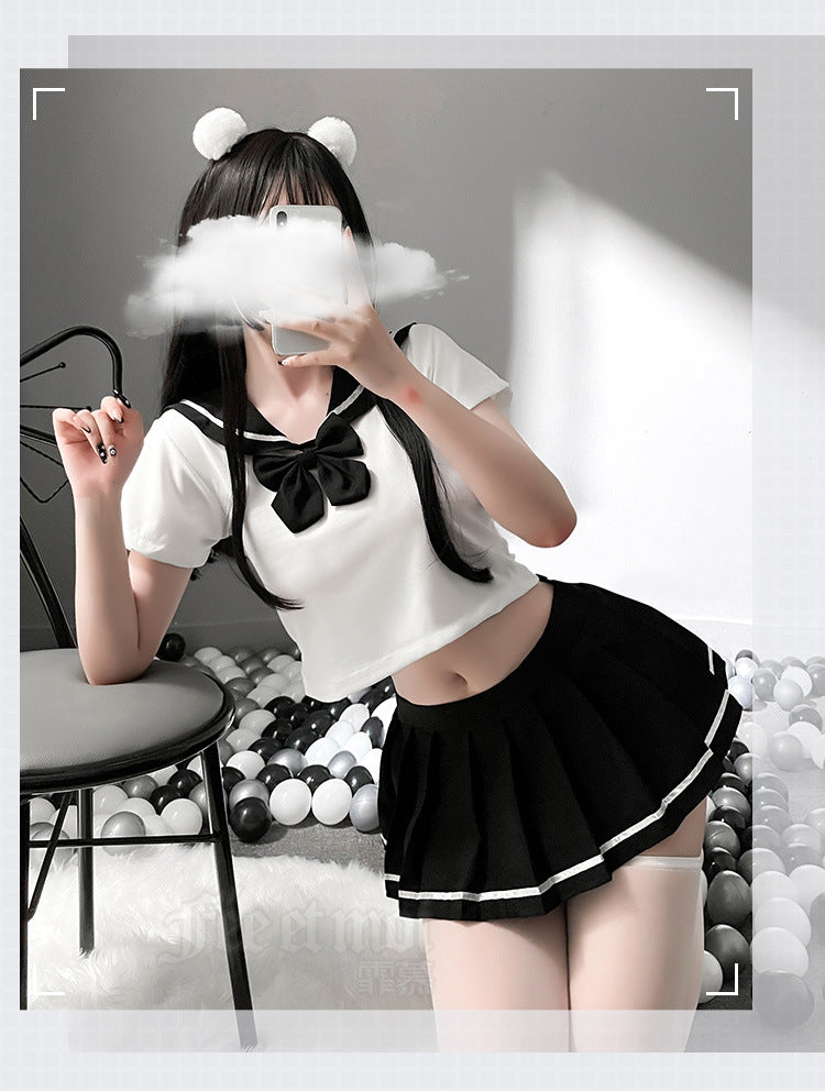 School Girl Japanese Sailor JK Uniform Costumes Baby Doll Women Sexy Cosplay Lingerie Student Outfit with Miniskirt Cheerleader