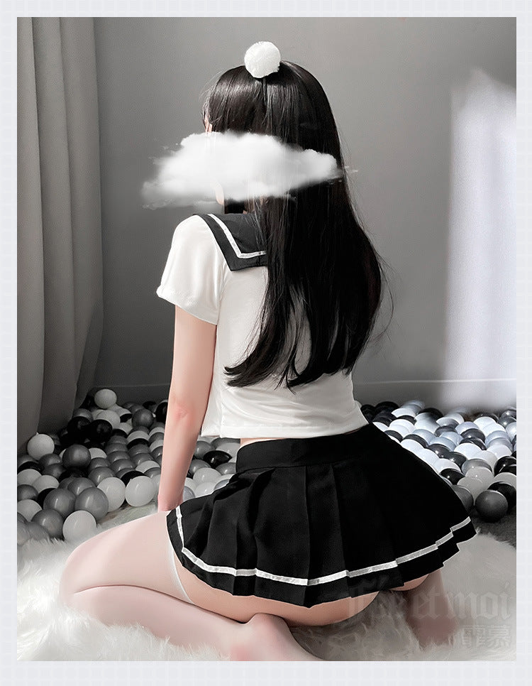School Girl Japanese Sailor JK Uniform Costumes Baby Doll Women Sexy Cosplay Lingerie Student Outfit with Miniskirt Cheerleader