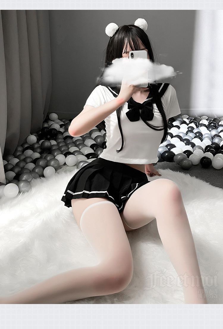 School Girl Japanese Sailor JK Uniform Costumes Baby Doll Women Sexy Cosplay Lingerie Student Outfit with Miniskirt Cheerleader
