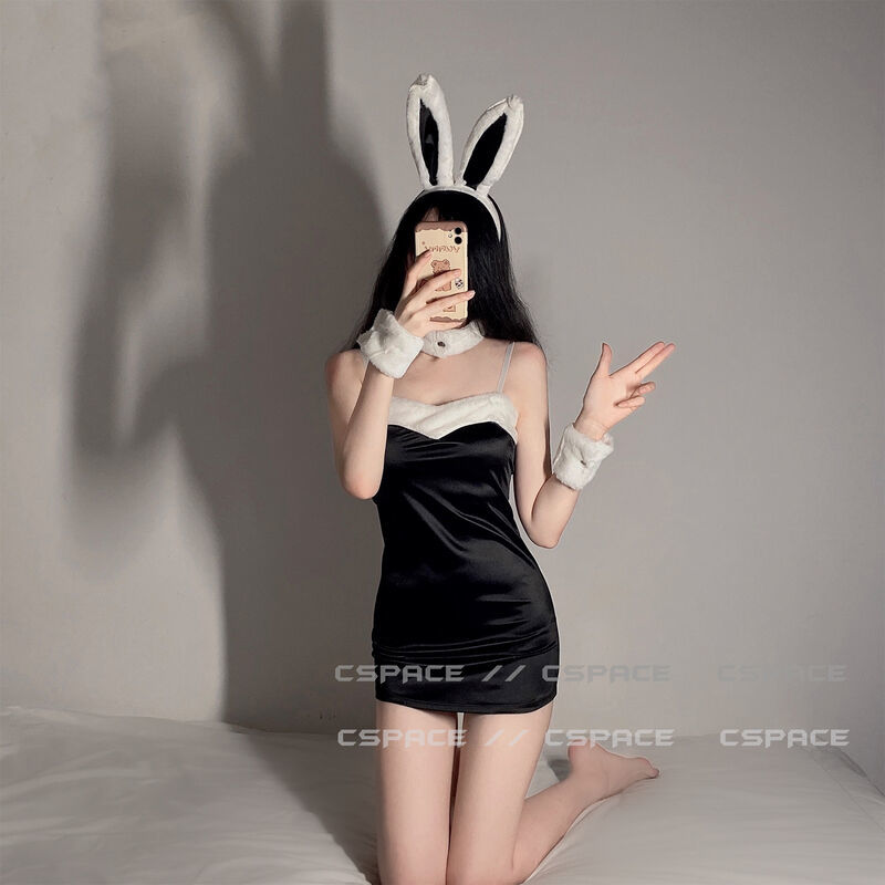 Sexy Lingerie Bunny Girl Cosplay Outfit Velvet Underwear Nightdress Japanese Anime Rabbit Cos Uniform Sleepwear Lace Fancy Dress