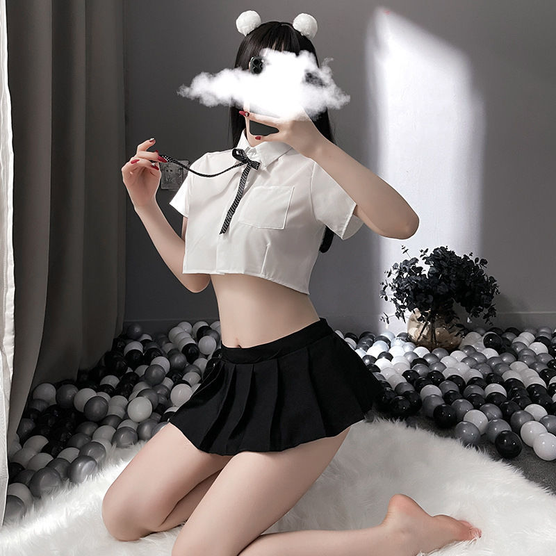 Japanese Bar Party Erotic Student Costumes Sexy Cosplay Lingerie School Girl Pleated Miniskirt Outfit Role Play JK Uniform New