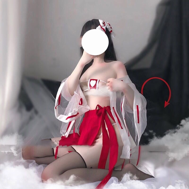 Passion Suit Women Lingerie Set Kimono Witch Uniform Sexy Costumes Cute Cos Suit for Girls Japanese Anime Cosplay Exotic Apparel