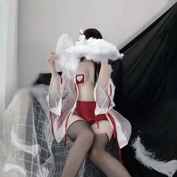 Passion Suit Women Lingerie Set Kimono Witch Uniform Sexy Costumes Cute Cos Suit for Girls Japanese Anime Cosplay Exotic Apparel