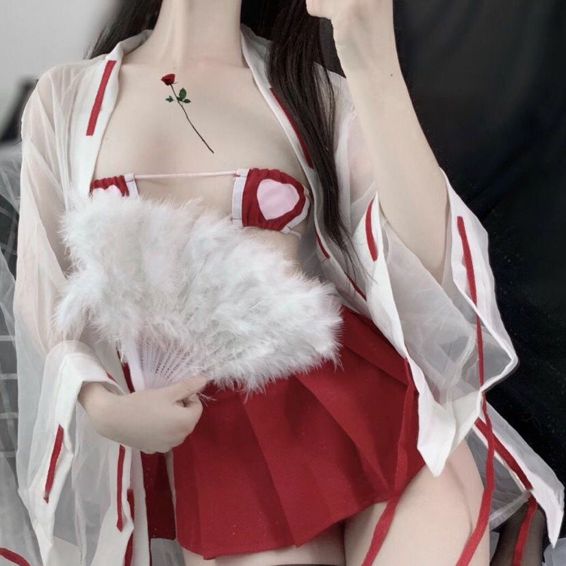 Passion Suit Women Lingerie Set Kimono Witch Uniform Sexy Costumes Cute Cos Suit for Girls Japanese Anime Cosplay Exotic Apparel