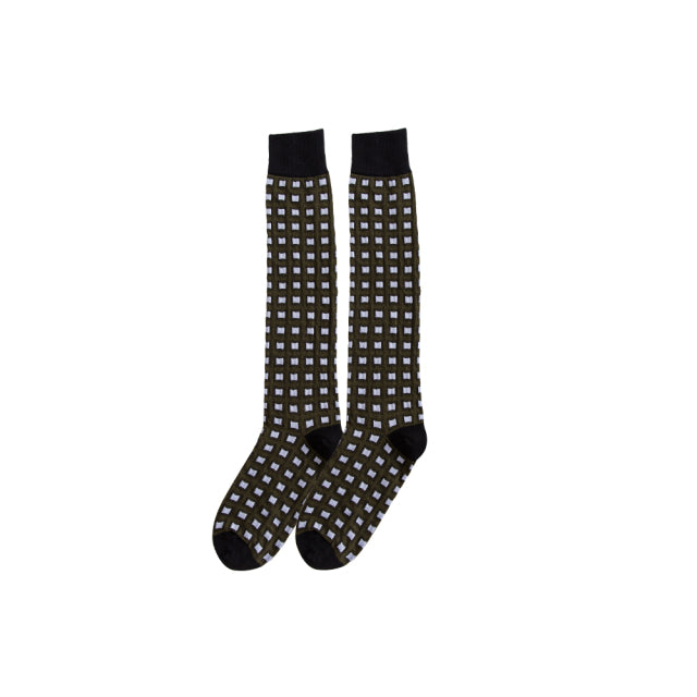Socks Tube to Knee Cotton Combed Plaid Fashion With Personality and Comfortable Leisure Sports