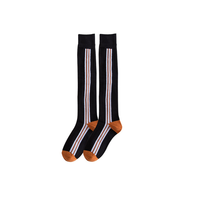 Socks Tube to Knee Cotton Combed Plaid Fashion With Personality and Comfortable Leisure Sports