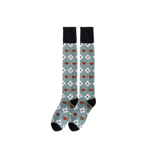 Socks Tube to Knee Cotton Combed Plaid Fashion With Personality and Comfortable Leisure Sports