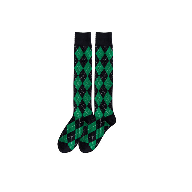 Socks Tube to Knee Cotton Combed Plaid Fashion With Personality and Comfortable Leisure Sports