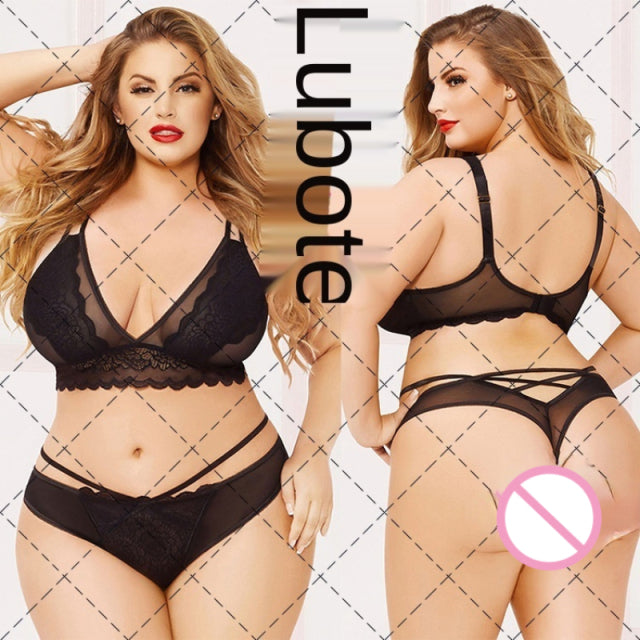 Sexy Bodysuit Lingerie Bra Panty Set Lenceria Sensual Mujer Xxx Plus Size Clothing Gauze Lace  Pornos Suit Erotic Lingerie Set