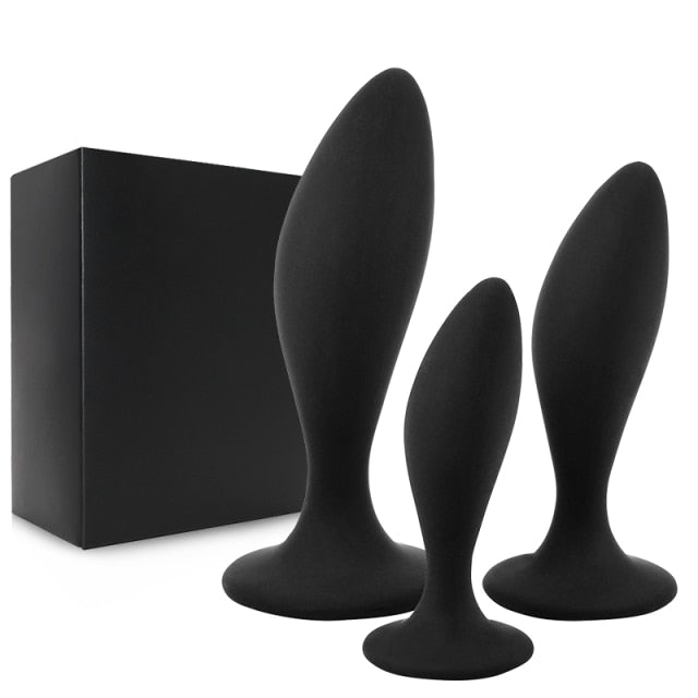 Ucalo 3pcs Anal Buttplug Training Set Silicone Suction Anus Sex Toys For Women Men Male Prostate Massager Butt Plug Gay Bdsm Toy