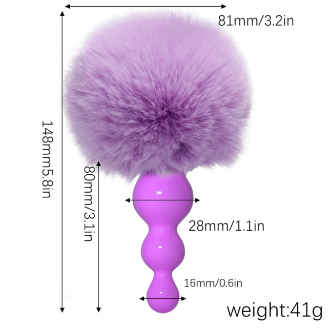Sex Toys Soft Butt Beads Anal Plug Sex Rabbit Tail Butt Plug Erotic Toys For Woman Adult Tail Flirting Buttplug Masturbator Shop