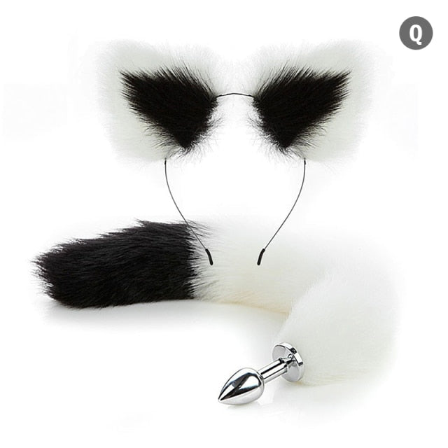 Sexy Fox Metal Butt Plug Tail With Hairpin Kit Tail For Couple Cosplay