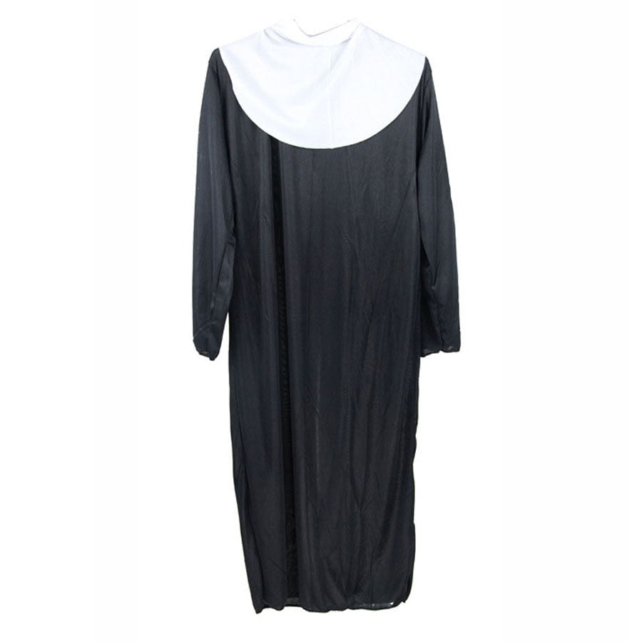 Women Nun Costume Traditional Adult Sister Black Robe Religious  Costumes   Cosplay Birthday