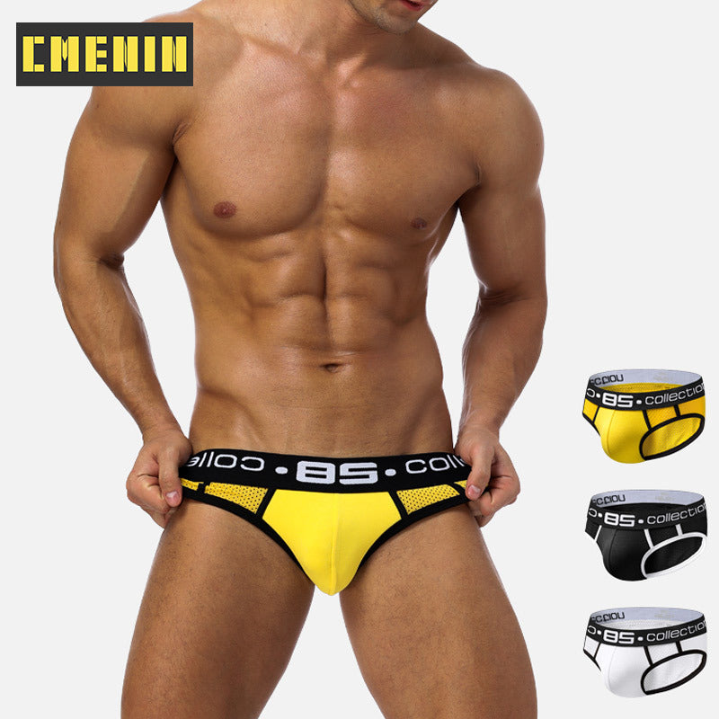 CMENIN Sexy Men Underwear Briefs Mesh Breathable Lingerie Man Underpants Bikini Brief Jockstrap Cotton Pouch Panties Gay
