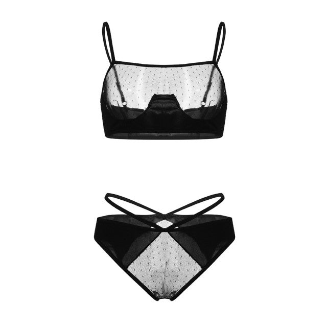 Sexy Women Underwear Lingerie Transparent Bra Full Cup Lace Underwear Set Lenceria Sexy Lingerie Set Bra And Panty Set