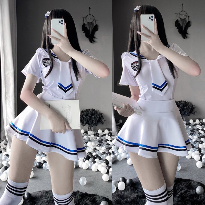 School Uniform Halloween Costumes Women Cosplay Sexy Pajamas Skirt Uniform Sailor Suit Japanese Korean Girls Jk Student