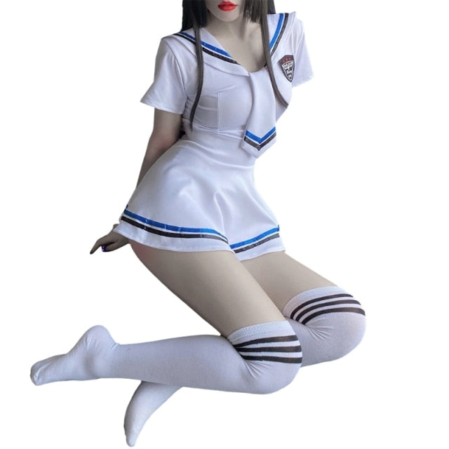 School Uniform Halloween Costumes Women Cosplay Sexy Pajamas Skirt Uniform Sailor Suit Japanese Korean Girls Jk Student