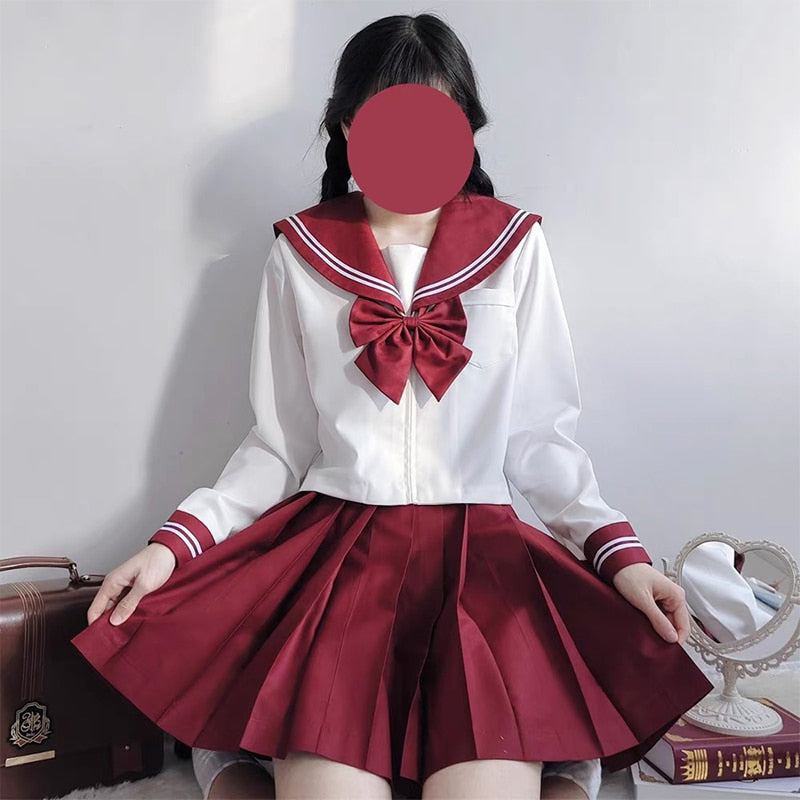 Japanese School uniform s-xxl JK Uniform School Girl Uniform Green Costume Women&#39;s Sexy JK Suit Sailor Jacket Pleated Skirt suit