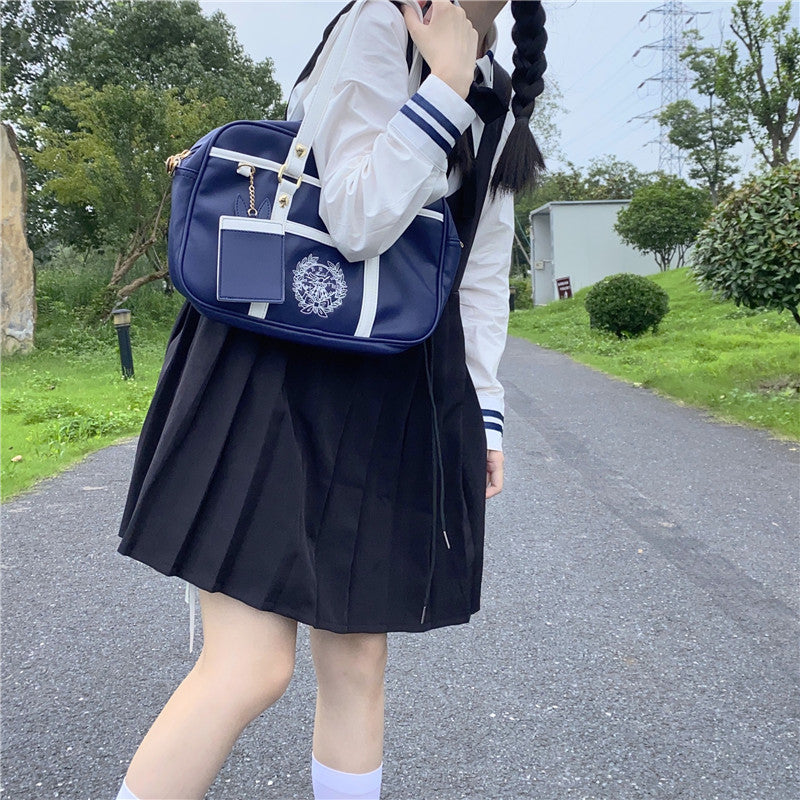 JK Uniform College Style School Uniform Japanese Fashion Bandage High Waist Slim Short Pleated Sleeveless Strap Dress