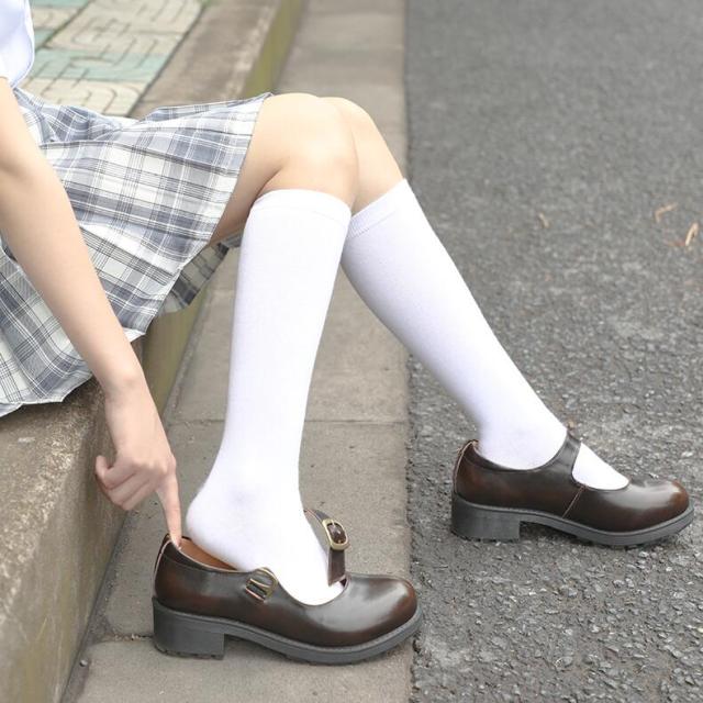 [Romantic Athanasy] Long/Short Sleeve Stundent Lady Girls High Waist Plaid Pleated Skirts JK School Uniform Anime Clothes Black