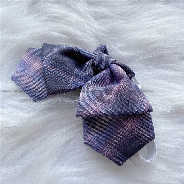 [Romantic Athanasy] Long/Short Sleeve Stundent Lady Girls High Waist Plaid Pleated Skirts JK School Uniform Anime Clothes Black
