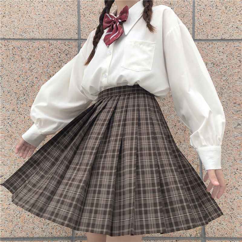 HOUZHOU White Shirt Teen Autumn Soft Girls Japanese Preppy Style Kawaii Jk Uniform Harajuku Long Sleeve Blouse Lolita Women