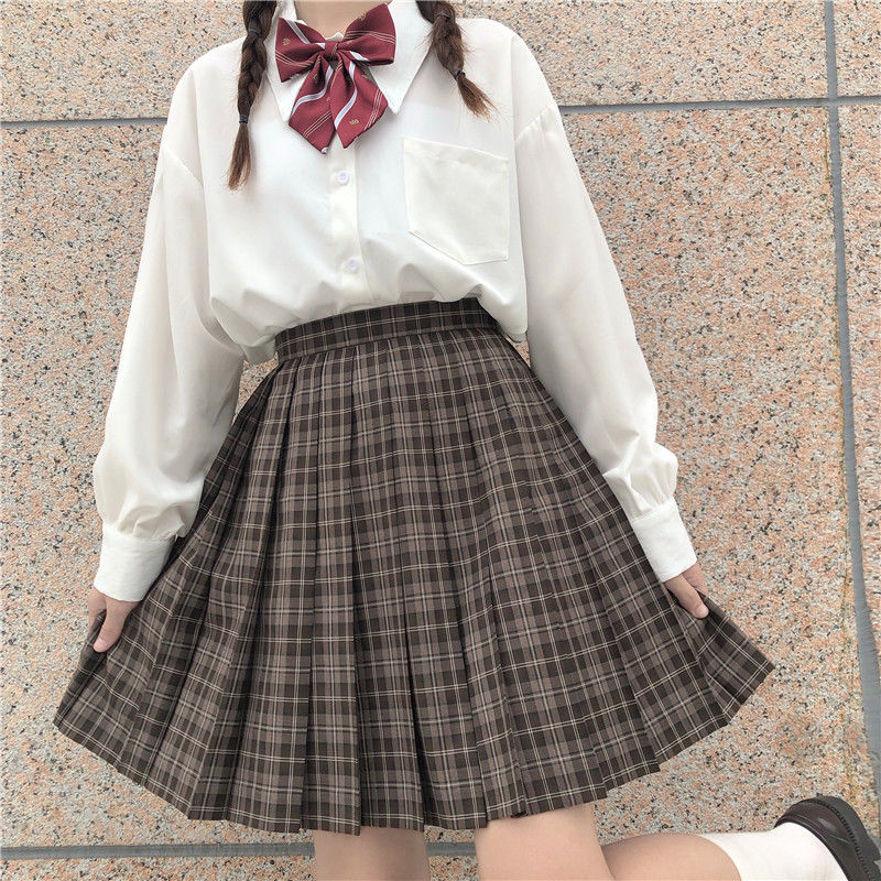 HOUZHOU White Shirt Teen Autumn Soft Girls Japanese Preppy Style Kawaii Jk Uniform Harajuku Long Sleeve Blouse Lolita Women