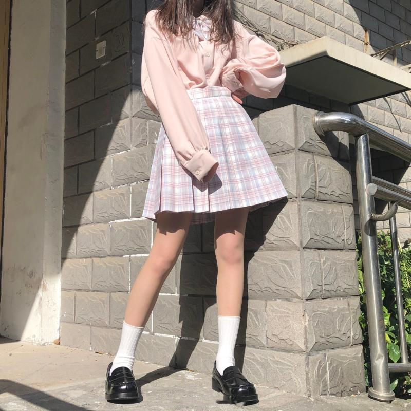 HOUZHOU White Shirt Teen Autumn Soft Girls Japanese Preppy Style Kawaii Jk Uniform Harajuku Long Sleeve Blouse Lolita Women