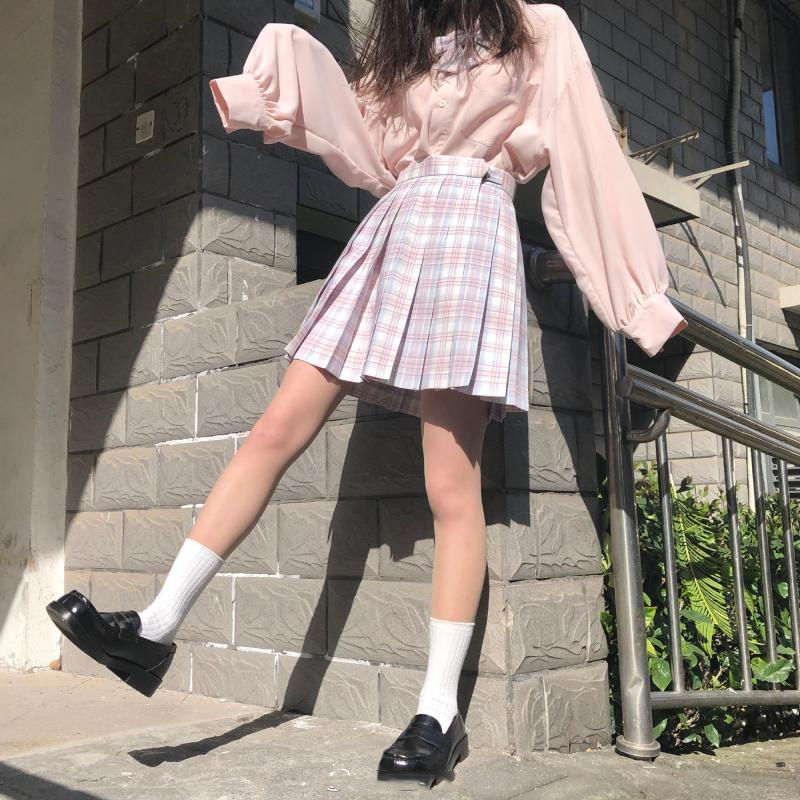 HOUZHOU White Shirt Teen Autumn Soft Girls Japanese Preppy Style Kawaii Jk Uniform Harajuku Long Sleeve Blouse Lolita Women