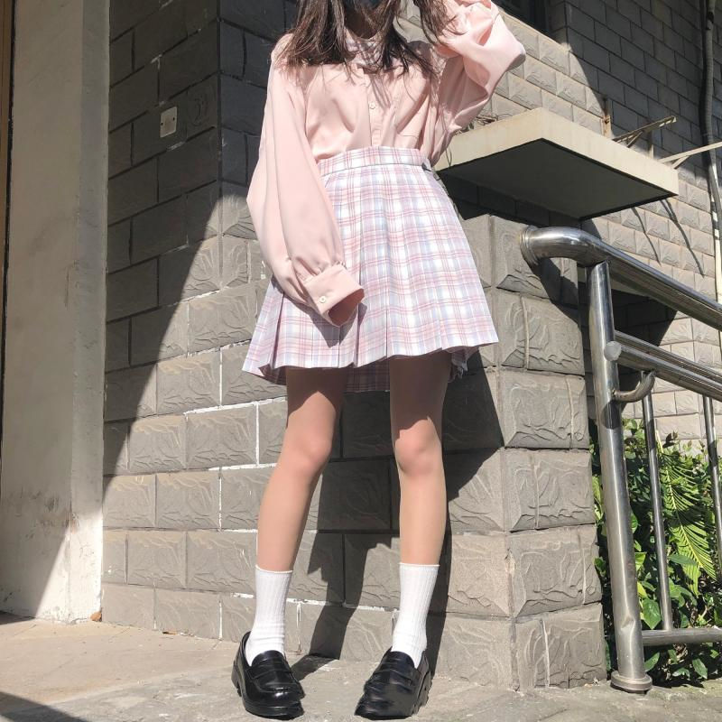 HOUZHOU White Shirt Teen Autumn Soft Girls Japanese Preppy Style Kawaii Jk Uniform Harajuku Long Sleeve Blouse Lolita Women