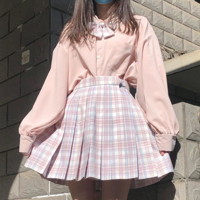 HOUZHOU White Shirt Teen Autumn Soft Girls Japanese Preppy Style Kawaii Jk Uniform Harajuku Long Sleeve Blouse Lolita Women