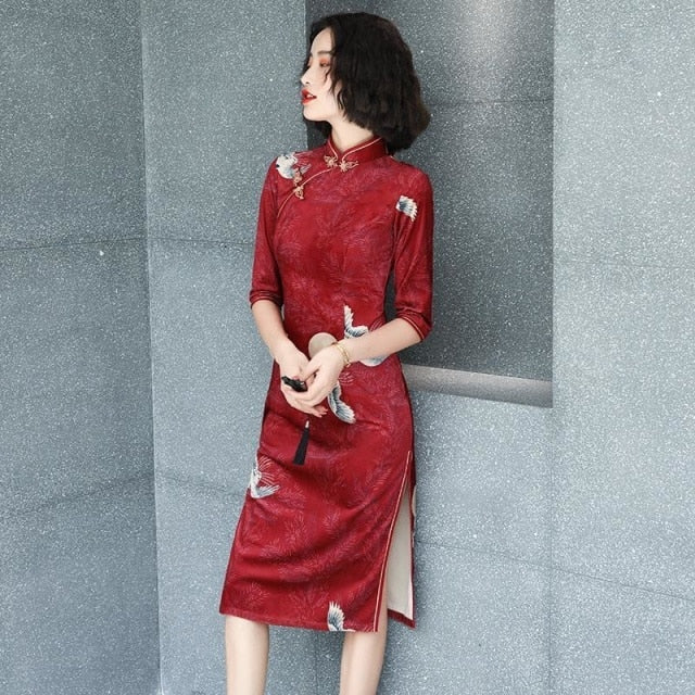 Modern New Improve  Slim Qipao Chinese Dress Women Hanfu Ethnic Style Vintage Traditional Harajuku Femal Fashion Sexy Cheongsam