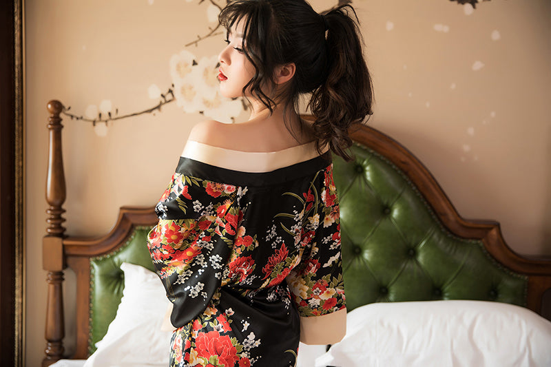 Japanese Lingerie Kimono Set Sexy Cosplay Outfit Traditional Style Robe Yukata Costumes Pajamas Realistic Uniform
