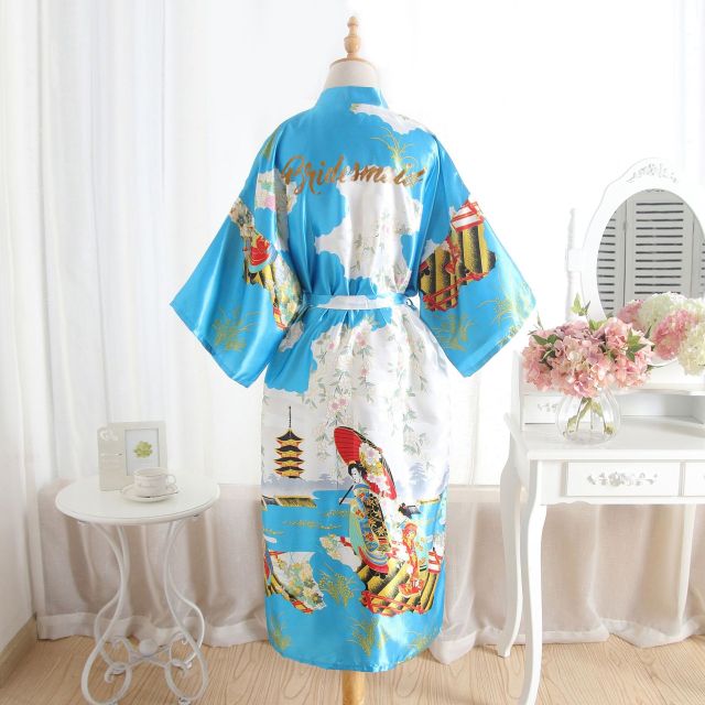 FZSLCYIYI Silk Bridesmaid Robe Sexy Women Stain Wedding Kimono Robes Sleepwear Nightgown Dress Woman Bathrobe robe