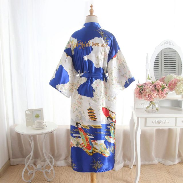 FZSLCYIYI Silk Bridesmaid Robe Sexy Women Stain Wedding Kimono Robes Sleepwear Nightgown Dress Woman Bathrobe robe