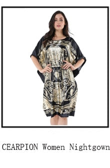 Sexy Lounge Casual Nightdess For Women Sleepwear Female Loose Print Flower Kimono Bathrobe Royal Blue Long Robe Gown With Belt