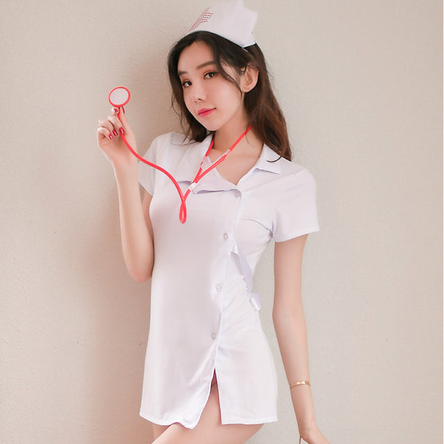 Seductive Woman Cosplay Roleplay Nurse Uniform Bikini Lingerie Nurse Charming Costume Outfit Set NYZ Shop